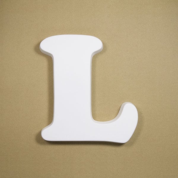 NFRC0L-BIG｜アルファベットオブジェ FRP製 L 壁掛け用フック穴あり 大