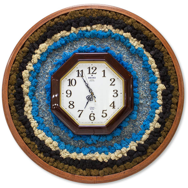 NMSB003｜北欧苔アート時計 モスインテリア サンモス 直径800×最大厚み