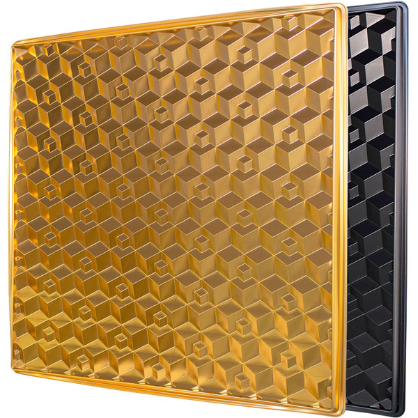 NDB582GDBK｜PS製3Dウォールパネル 3Dボード 500×500mm 金色・黒色
