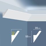 NMGH104L｜硬質ポリスチレン製モールディング　廻り縁　ゴールデンモールハード　無塗装　55×35×2000mm|廻り縁|ゴールデンモールハード