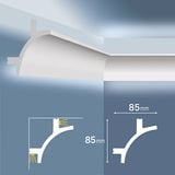 NMGH105L｜硬質ポリスチレン製モールディング　廻り縁　ゴールデンモールハード　無塗装　85×85×2000mm|廻り縁|ゴールデンモールハード