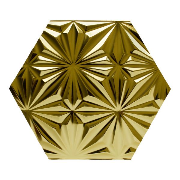NDCB019 HEXAGON｜壁面装飾パネル ABS樹脂製 サンプロント ゴールド