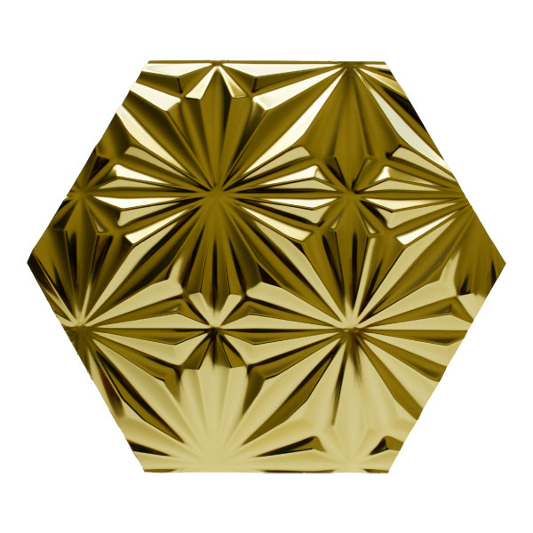五十恩 金色装飾 デザイン NDCB019 HEXAGON｜壁面装飾パネル ABS樹脂製 サンプロント ゴールド