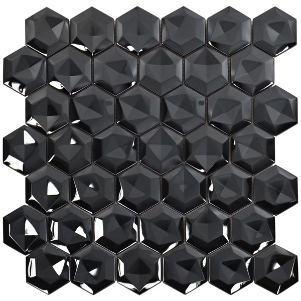 NTL104｜ステンレスモザイクタイル 3Dステンレス鋼 ブラック 310×320