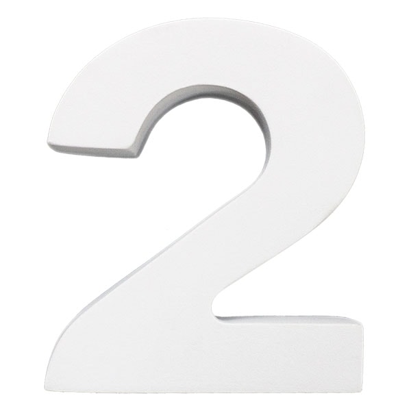 NFRC02-SMALL｜数字オブジェ FRP製 2 小 80×67×22mm｜アルファベット