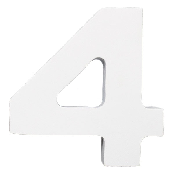 NFRC04-SMALL｜数字オブジェ FRP製 4 小 79×76×22mm｜アルファベット