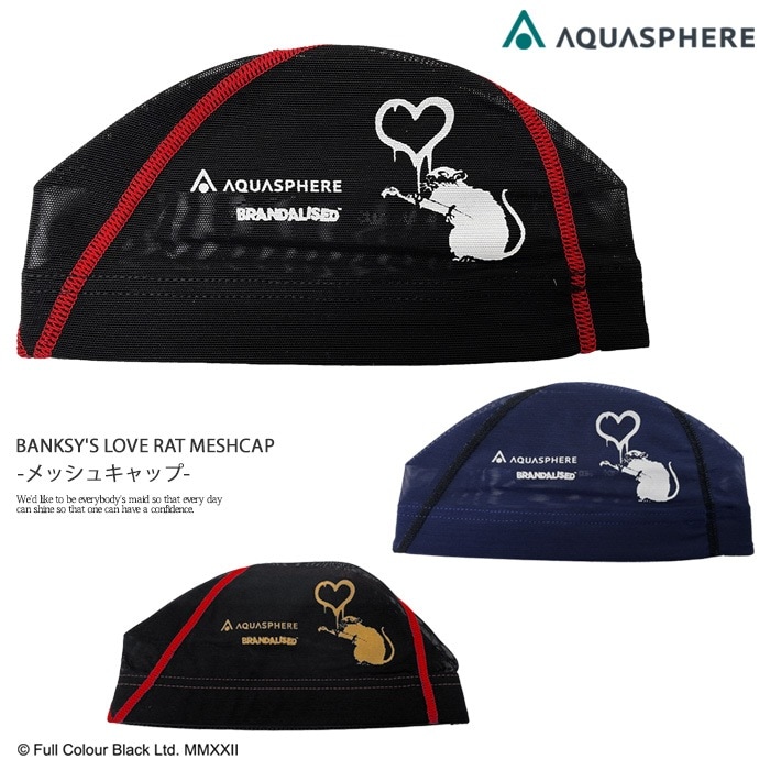  ��å��奭��å� /�����७��å�/�Ҷ���/�����/ AQUASPHERE ���������ե��� �Х󥯥��� BANKSY'S LOVE RAT MESHCAP