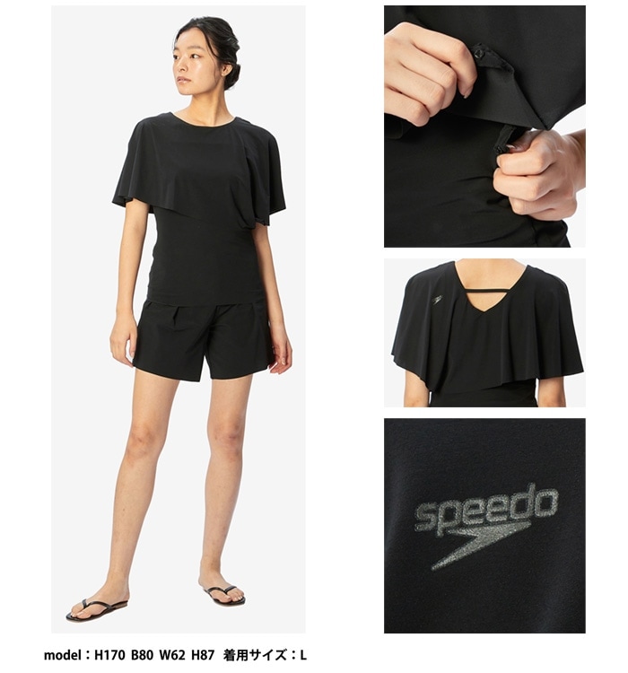 新品 speedo 2024 スピード 水着 L セパレーツ UV ボタン付き speedo スピード 水着 フレアカラーセパレーツ(レディース