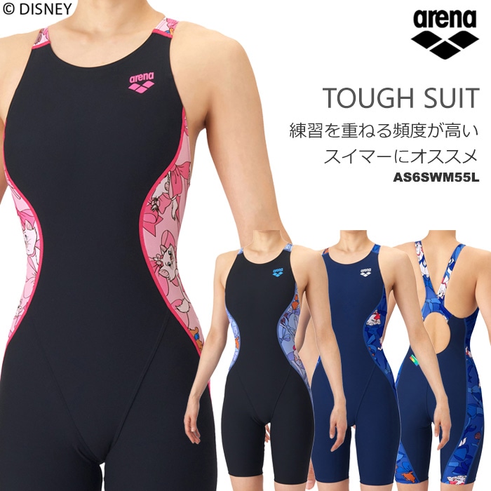 アリーナ　競泳水着　レディース　M おしゃれキャット　マリー　ネイビー レディース 競泳練習用水着 arena アリーナ DISNEY おしゃれキャット