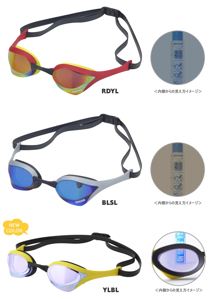 FINA承認モデル クッションあり 競泳用スイムゴーグル 水泳用 ミラー