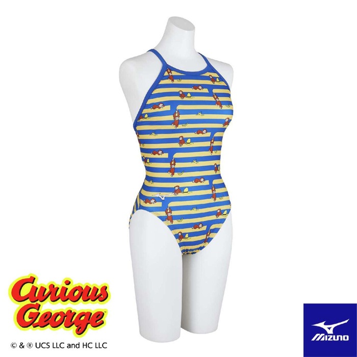 2025年/春夏新作 レディース 競泳練習用水着 女性 mizuno ミズノ おさるのジョージ N2MAB799