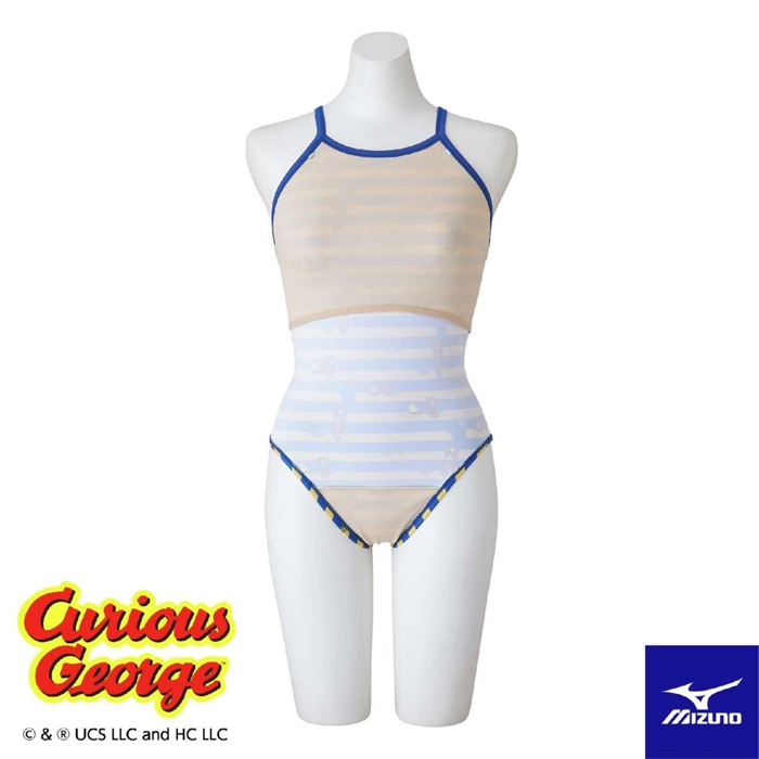 2025年/春夏新作 レディース 競泳練習用水着 女性 mizuno ミズノ おさるのジョージ N2MAB799