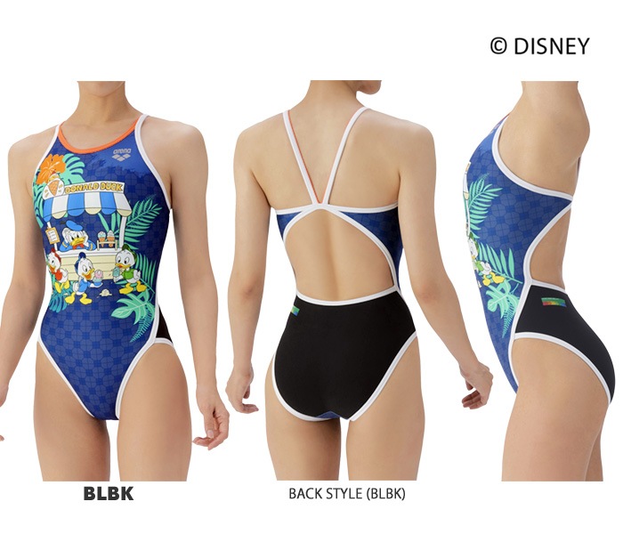 ジュニア水着 女子 競泳練習用水着 arena アリーナ DISNEY ディズニー ドナルド・ダック AS5FWM52G