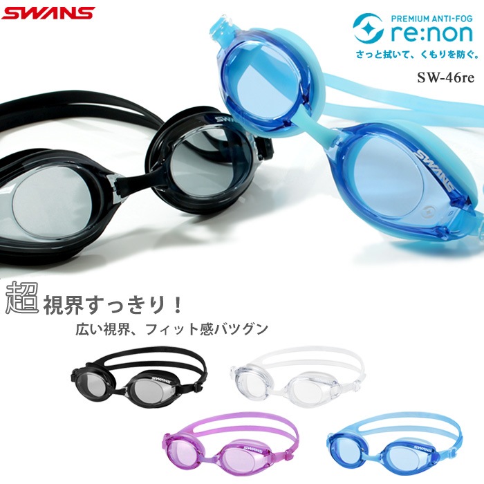 クッションあり フィットネス用スイムゴーグル 水泳用 SWANS スワンズ SW-46re