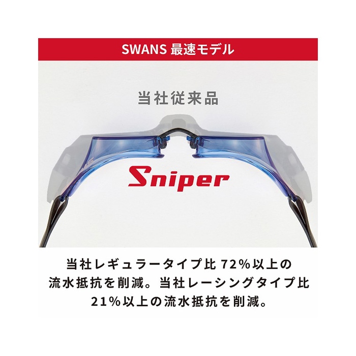 FINA承認モデル クッションなし 競泳用スイムゴーグル 水泳用 ミラーレンズ Sniper スナイパー SWANS スワンズ SR-10M