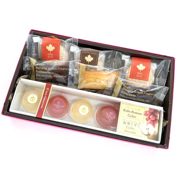 ≪MAPLE HOUSE≫ジュレ＆焼き菓子BOXミックス［L］【石川県 金沢 洋菓子 フルーツ ルビーロマン 梨 加賀しずく ギフト 贈答用】