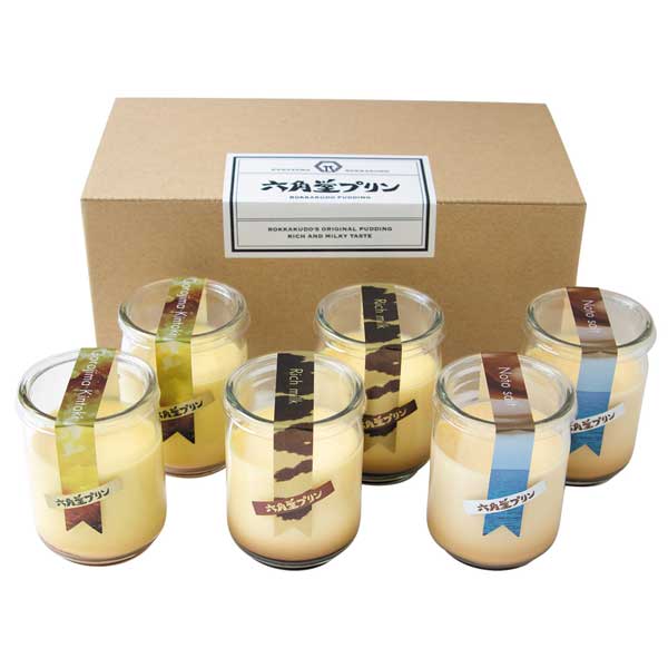 ≪金沢浅田屋≫六角堂プリン6個入（五郎島金時、リッチミルク、能登塩 各2個） RP6