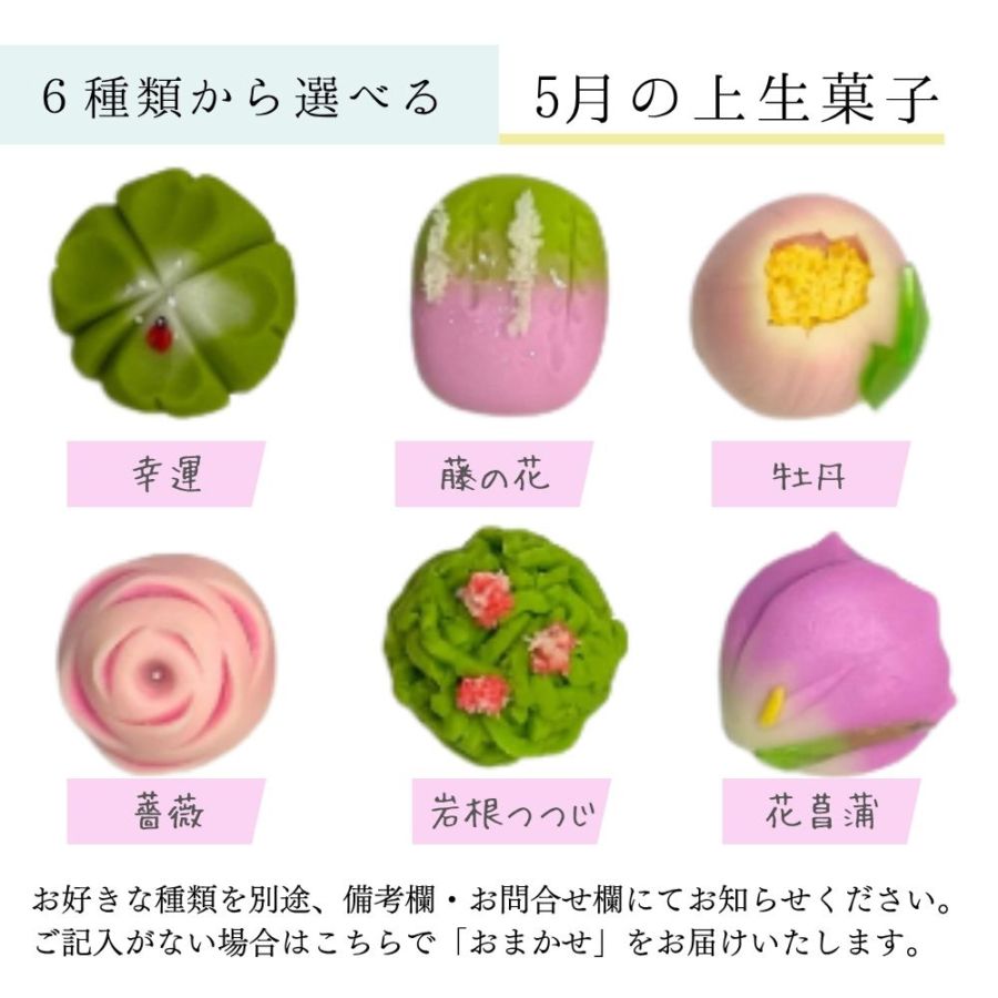 ≪菓匠まつ井≫金沢の和菓子 四季の上生菓子6個セット お好きな種類が