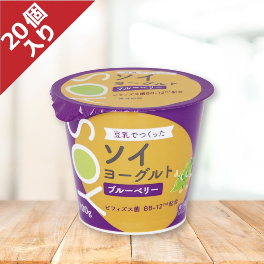 ≪ラクヨ≫ ソイヨーグルトブルーベリー 20個セット【大豆 豆乳 ソイ ヨーグルト 植物性  腸活 ビフィズス菌 発酵食品 ブルーベリー ヘルシー コレステロールゼロ 】