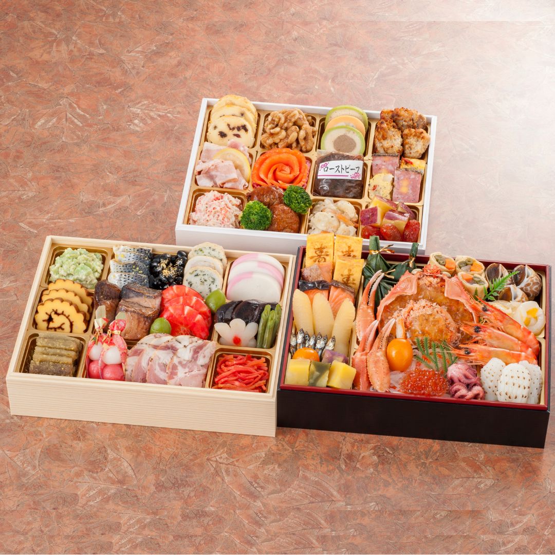 北陸温泉旅館がコラボ 3段重おせち 渡月庵・月香・宝生亭〈冷凍〉【2025 正月 新春 予約 冷凍 和風 おせち料理 お取り寄せ  豪華 お節】