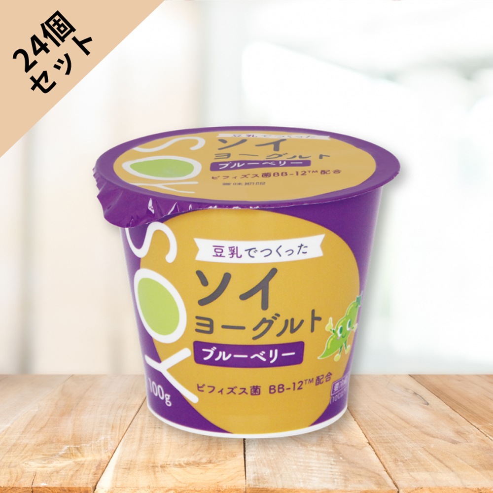 ≪ラクヨ≫ ソイヨーグルトブルーベリー 24個セット（5％OFF）【ソイヨーグルト 豆乳ヨーグルト 植物性ヨーグルト 乳製品不使用  腸活 発酵食品 ビフィズス菌 プラントベース 発酵 ブルーベリー コレステロールゼロ 豆乳 ブルーベリーヨーグルト 菌活 食物繊維 BB-12 健康習慣 ヘルシー 朝食】