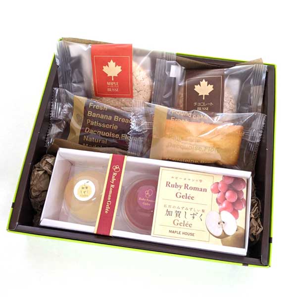 ≪MAPLE HOUSE≫ジュレ＆焼き菓子BOXミックス［M］【石川県 金沢 洋菓子 フルーツ ルビーロマン 梨 加賀しずく ギフト 贈答用】