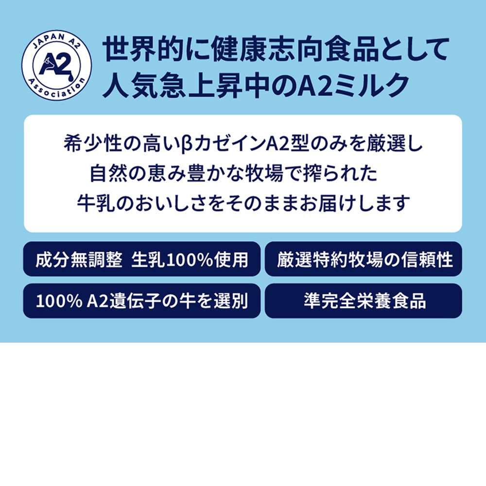 ≪ホリ乳業≫日本A2協会北海道牛乳1000ml【A2ミルク 日本A2ミルク協会認定 牛乳新時代 話題 牧場牛乳 成分無調整、生乳100%使用】