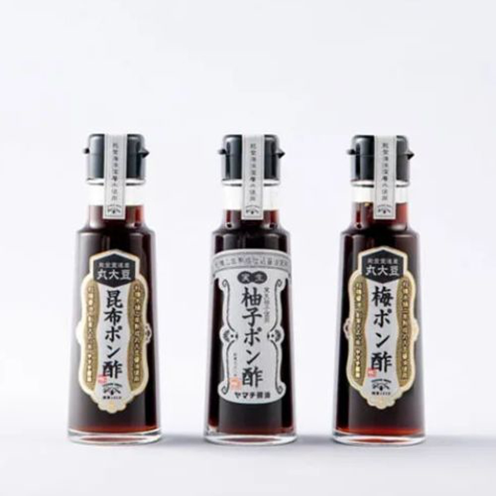≪ヤマチ醤油≫能登杉樽仕込みポン酢セット ミニコットンバッグ付