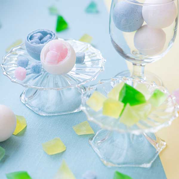 琥珀糖セット 涼味と檸檬 金沢の和菓子 (菓匠高木屋 紙ふうせん 涼味 ＆ 彩霞堂 琥珀糖 檸檬）