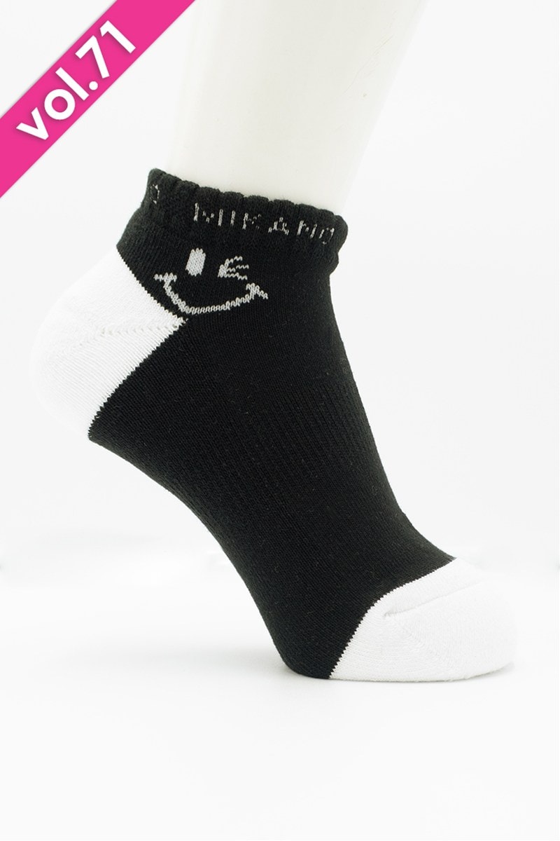 ベリーショートソックス＊ブラック/ホワイト 【23-25】 [Vol.71 00651-234-0209] 定価\1,705（税込）継続商品