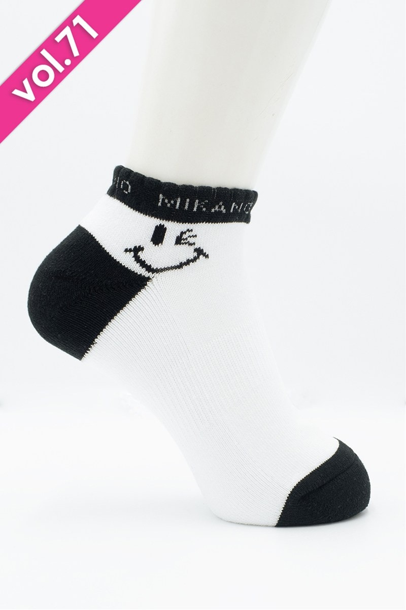 ベリーショートソックス＊ホワイト/ブラック 【23-25】 [Vol.71 00651-234-0216] 定価\1,705（税込）継続商品