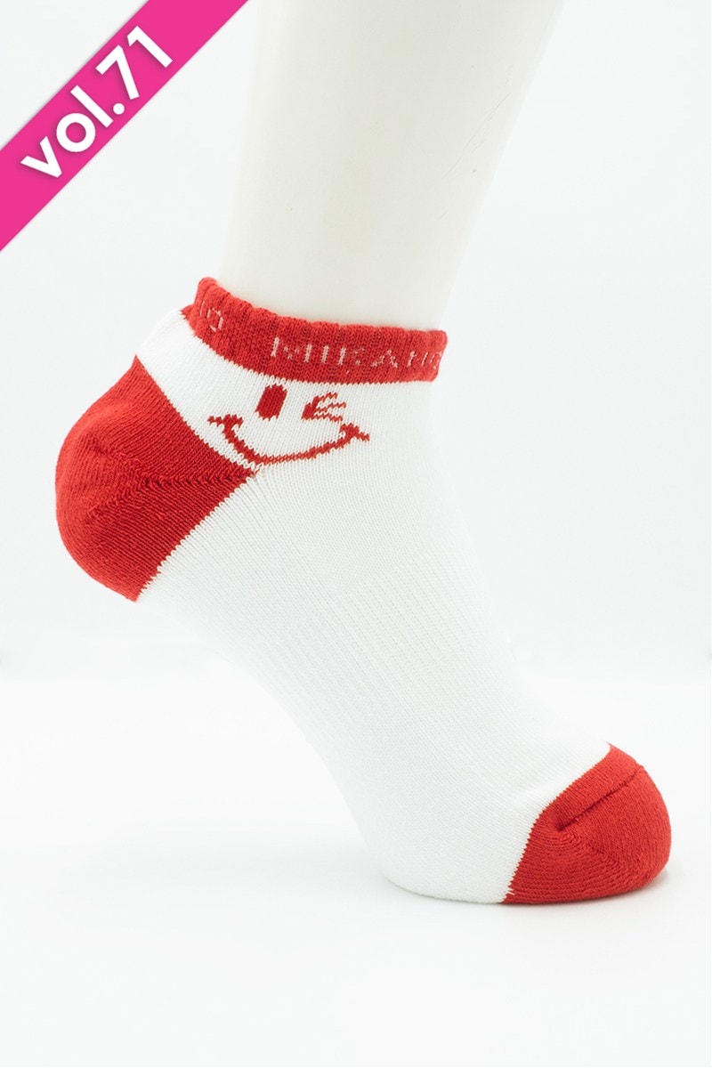ベリーショートソックス＊ホワイト/レッド 【23-25】 [Vol.71 00651-234-0230] 定価\1,705（税込）継続商品