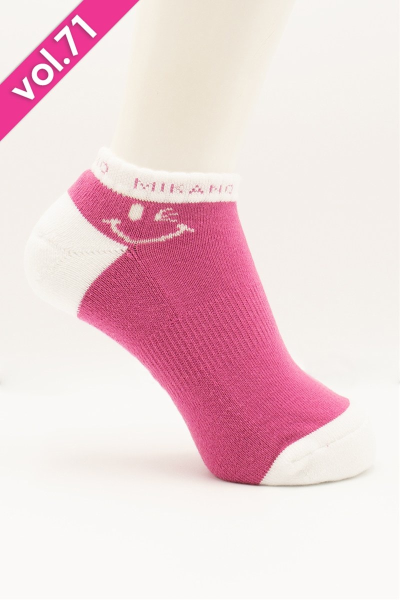 ベリーショートソックス＊ローズ/ホワイト 【23-25】 [Vol.71 00651-237-2170] 定価\1,705（税込）継続商品