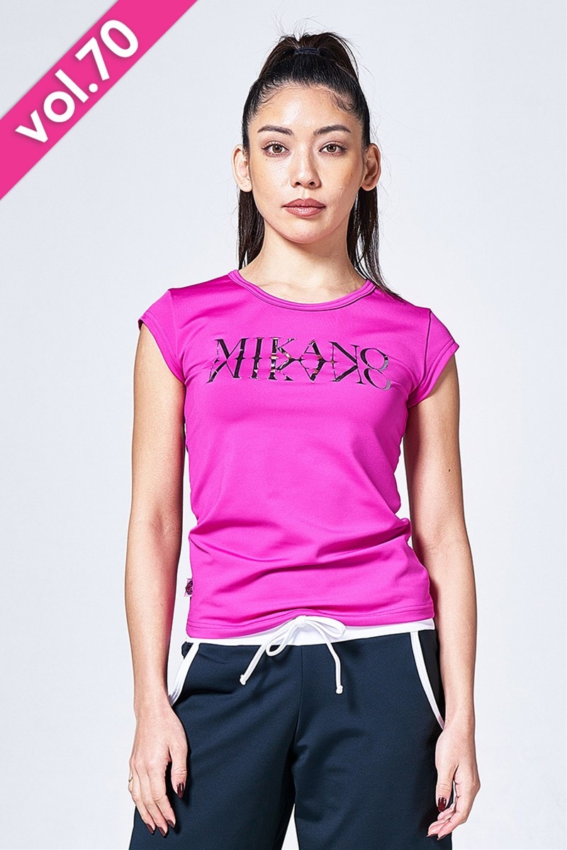 フィットネスウェア | コンパクトTシャツ（メタリックロゴ付）＊カシス