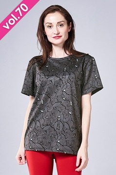 フィットネスウェア | サイドフラワーレース切替エアリーTシャツ