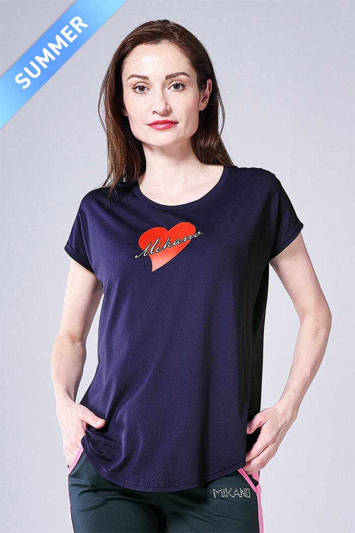最前線の フィットネスウェア | エアリーTシャツ＊ネイビー【フリー その他