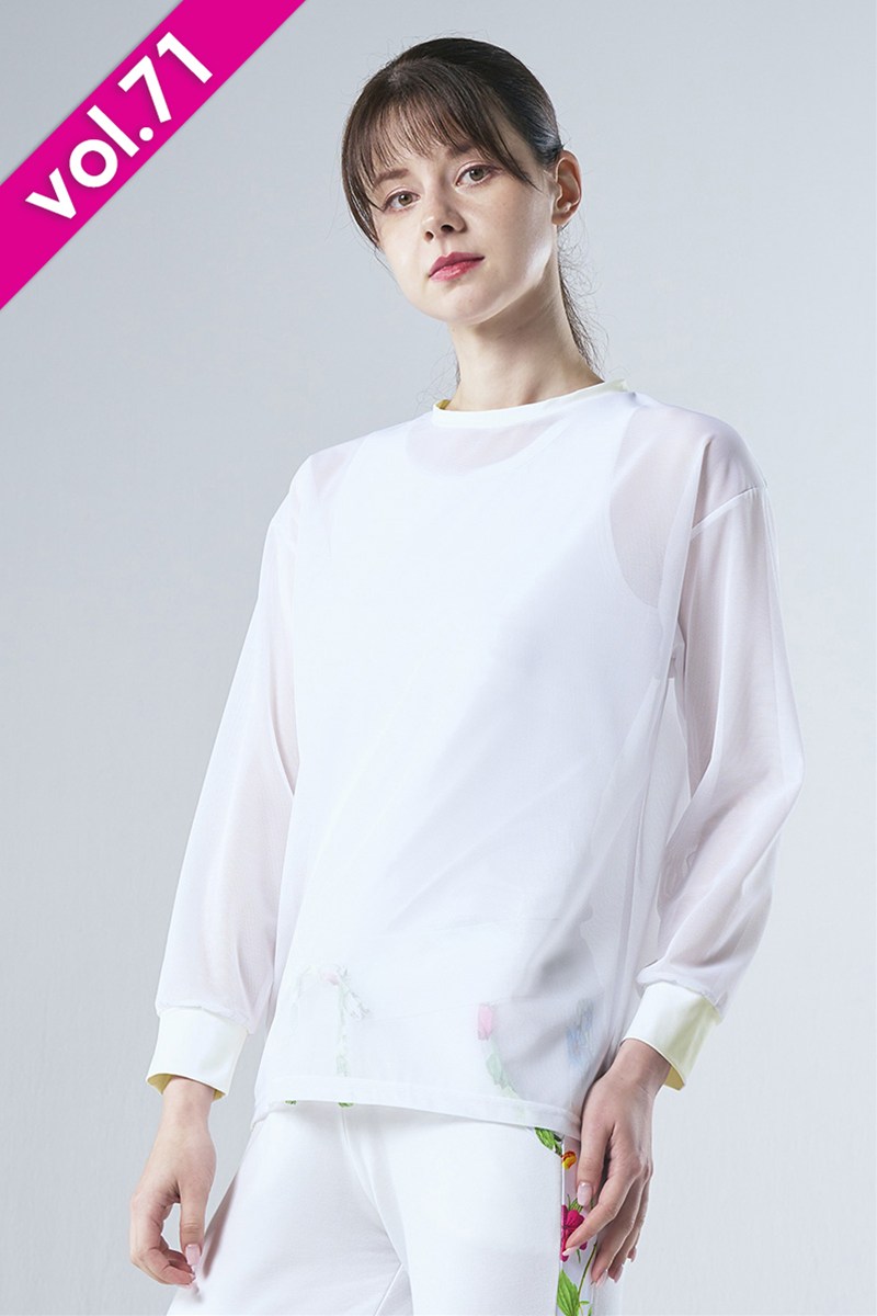 ロングスリーブエアリーTシャツ(タンクトップ付)＊ホワイト 【フリー】 [Vol.71 71725-237-9674] 定価\10,450（税込）