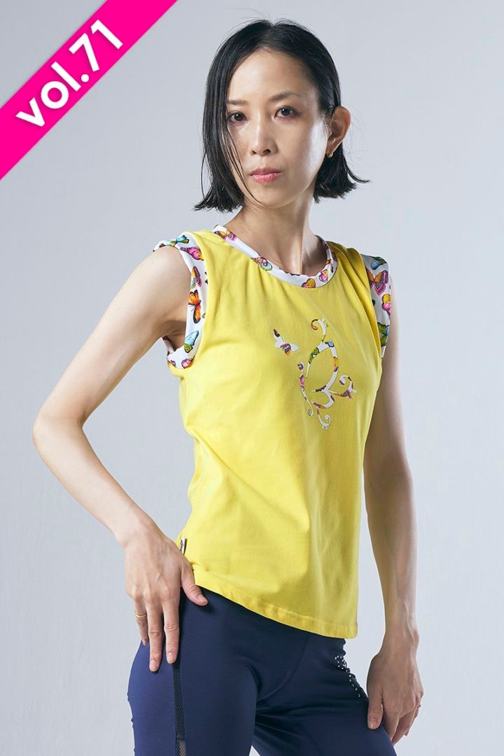 袖口ツイストデザインセミフィットタンクトップ＊レモン 【フリー】 [Vol.71 71501-237-9070] 定価\9,350（税込）
