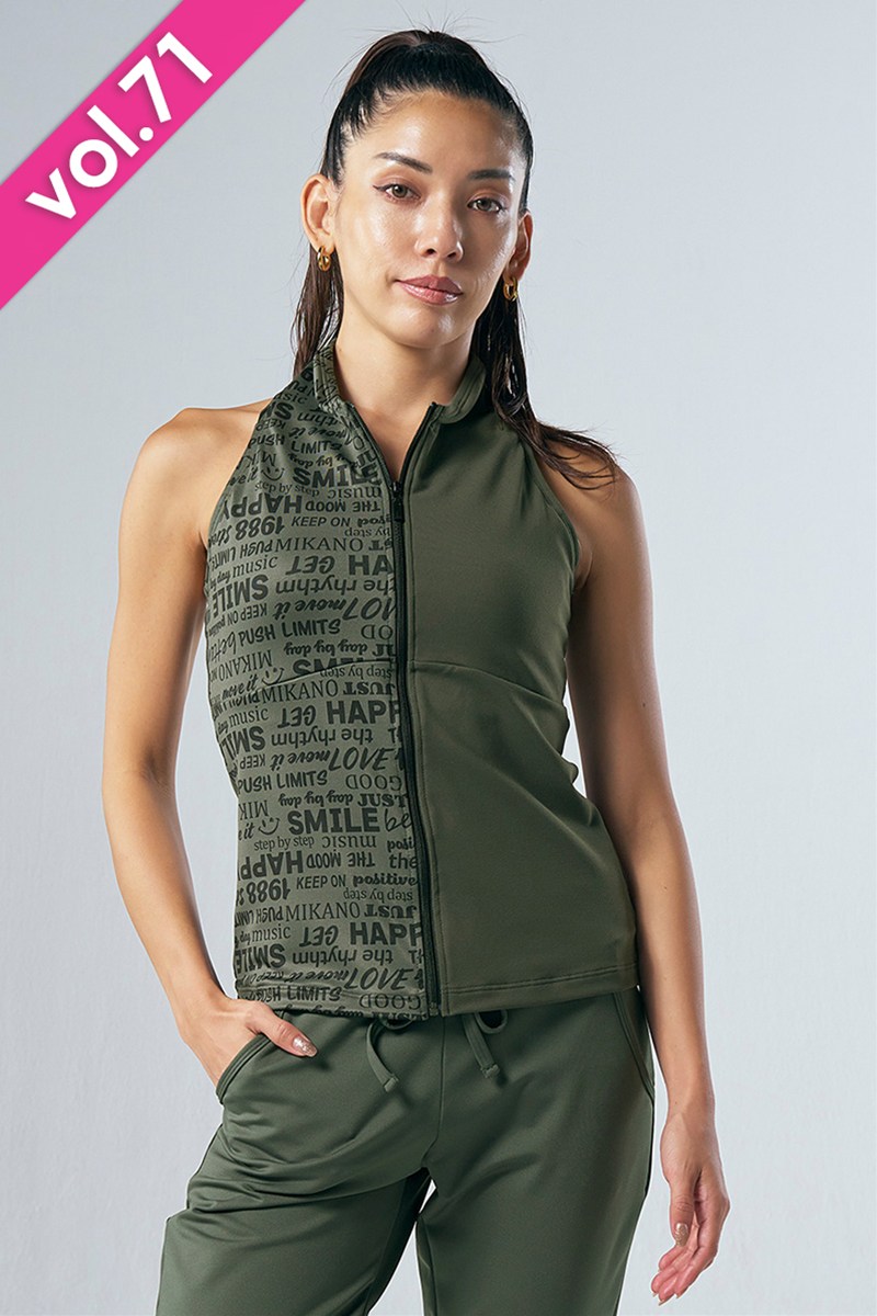 ジップアップロングトップス＊アーミーグリーン 【フリー】 [Vol.71 71453-237-9001] 定価\9,350（税込）