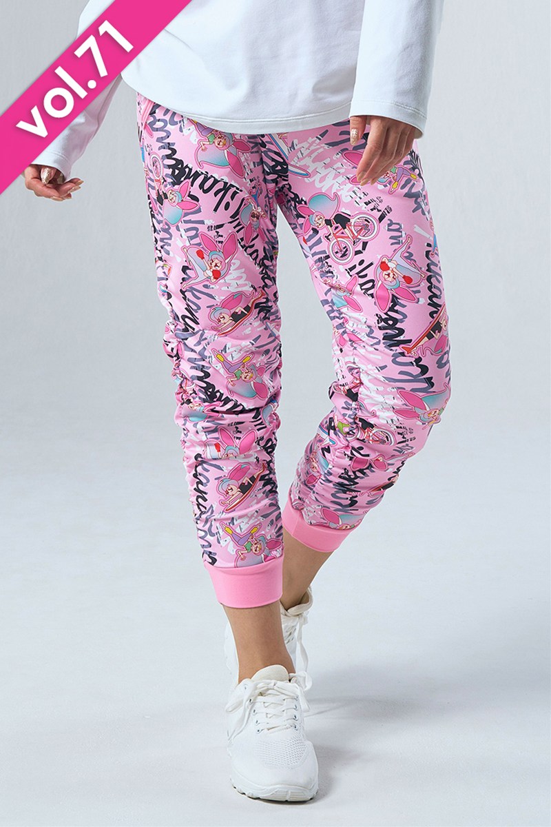 サイドギャザーコンパクトギャングスターパンツ＊アクティブバニーピンク 【フリー】 [Vol.71 71174-237-8318] 定価\13,200（税込）