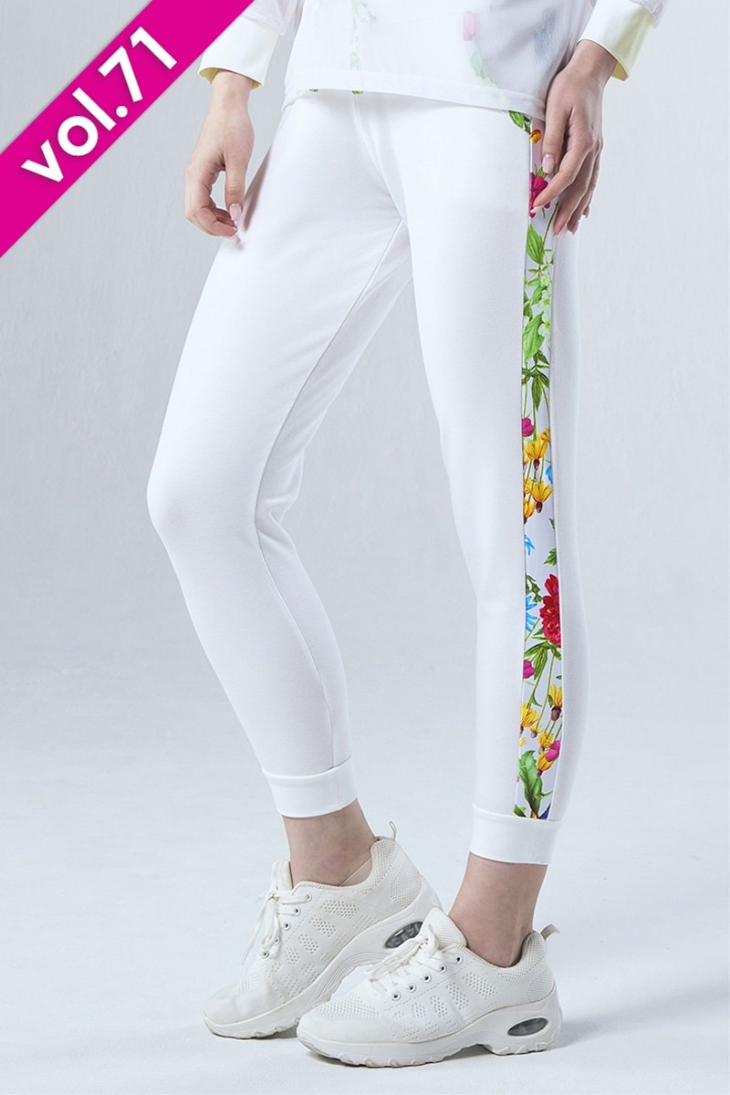 サイド切替ロングギャングスターパンツ＊ホワイト 【フリー】 [Vol.71 71181-237-8462] 定価\12,100（税込）