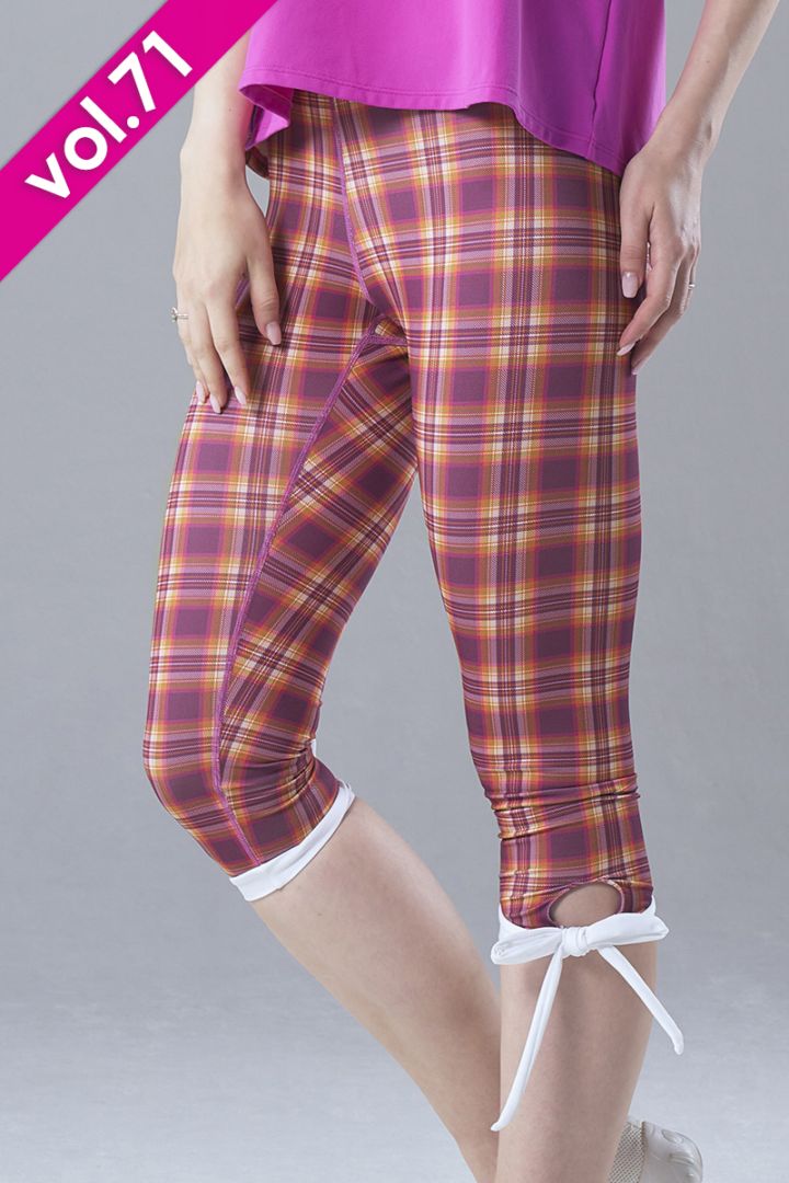 裾リボンカプリレギンス＊タータンピンク 【フリー】 [Vol.71 71111-237-7885] 定価\9,350（税込）