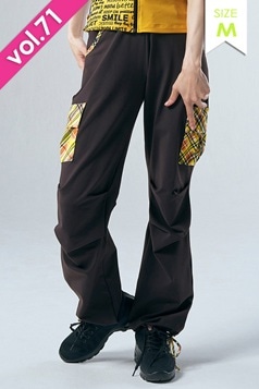 【ほぼ新品】ミカランセ mikano カーゴパンツ 使いやすい黒 フィットネスウェア | カーゴロングパンツ＊ブラック 【フリー】 [Vol