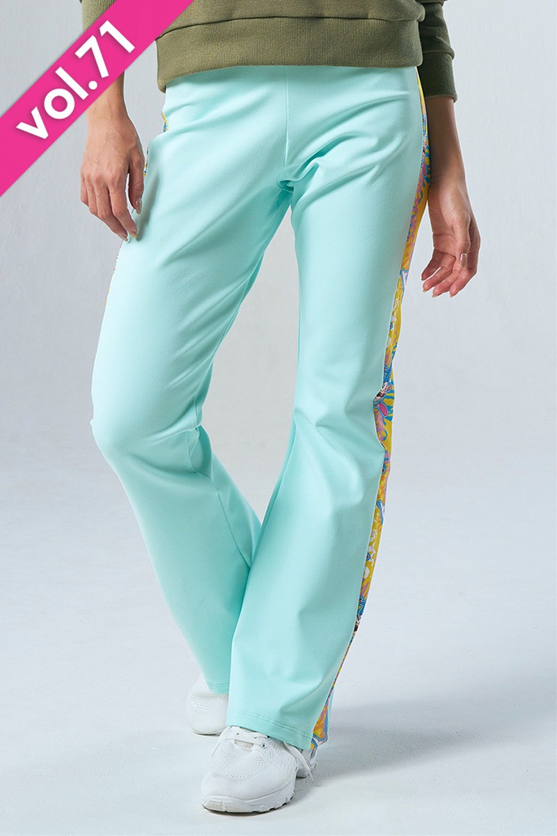 サイド切替ブーツカットパンツ＊ライトグリーン 【フリー】 [Vol.71 71205-237-8660] 定価\12,650（税込）