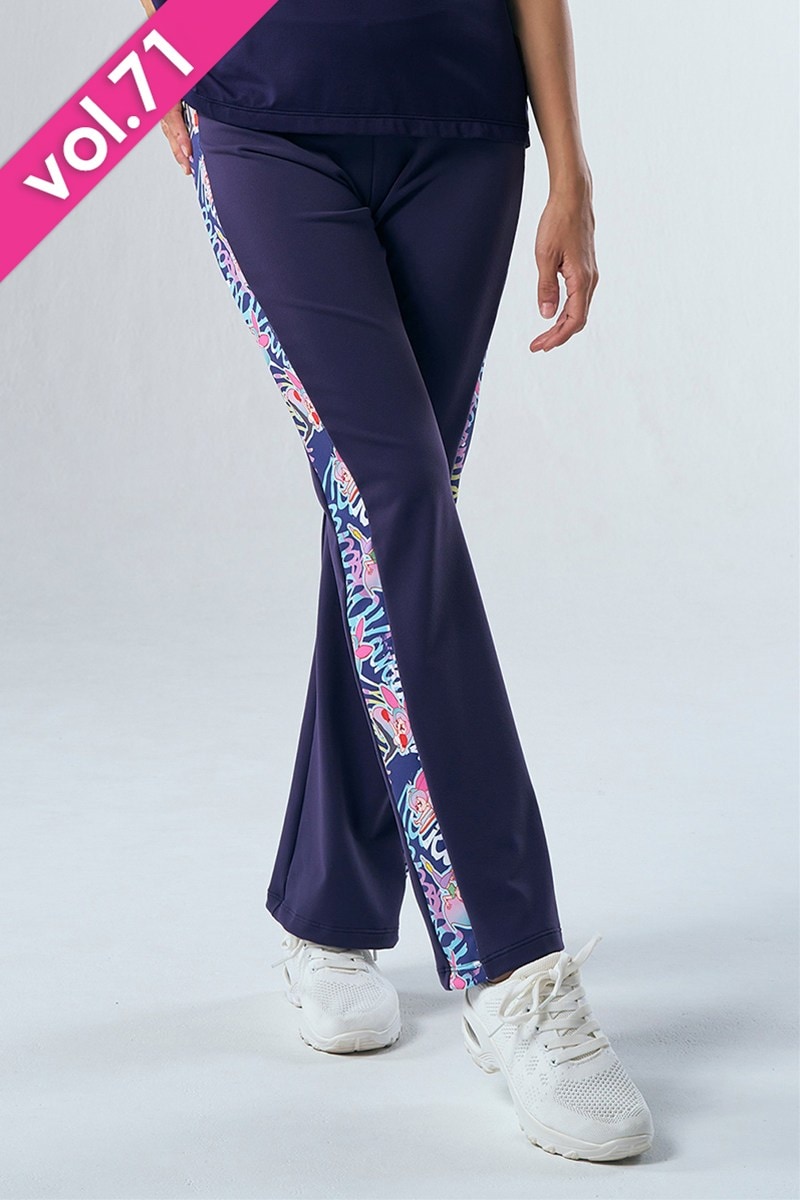 サイド切替ブーツカットパンツ＊ネイビー 【フリー】 [Vol.71 71205-237-8677] 定価\12,650（税込）