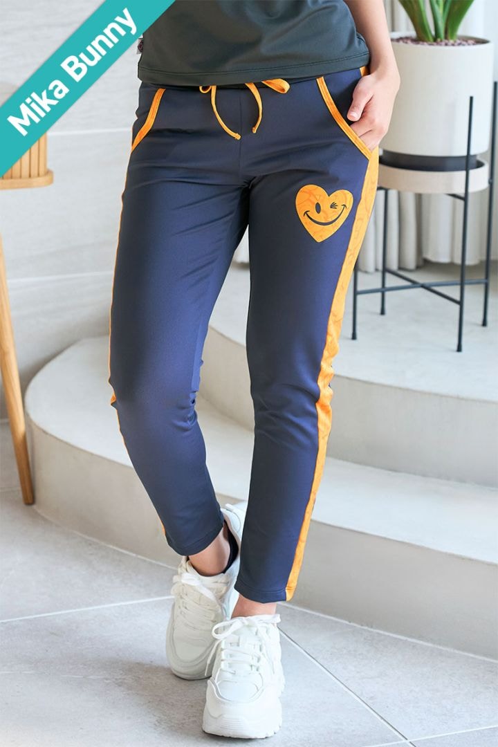 フィットネスウェア | サイド切替ロングジョガーパンツ＊ネイビー