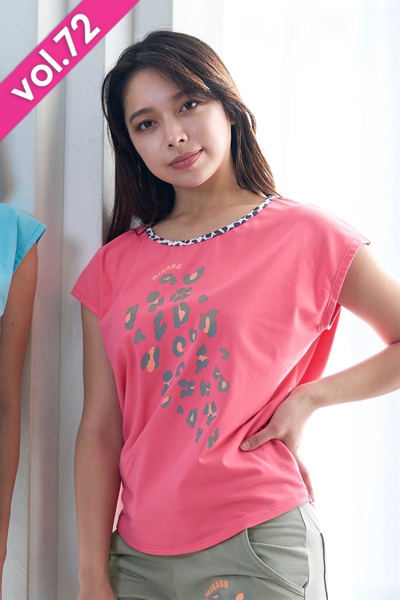 フィットネスウェア | バックデザインエアリーTシャツ＊フラミンゴ