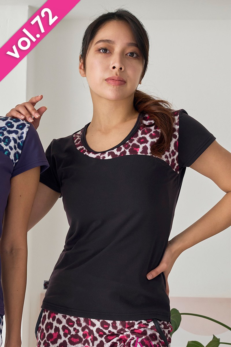 フロント切替ベーシックTシャツ＊ブラック 【フリー】 [Vol.72 72706-611-0383] 定価￥8,800（税込）