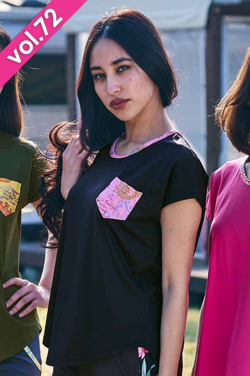 フィットネスウェア | エアリーTシャツ＊ブラック 【フリー】 [Vol.72