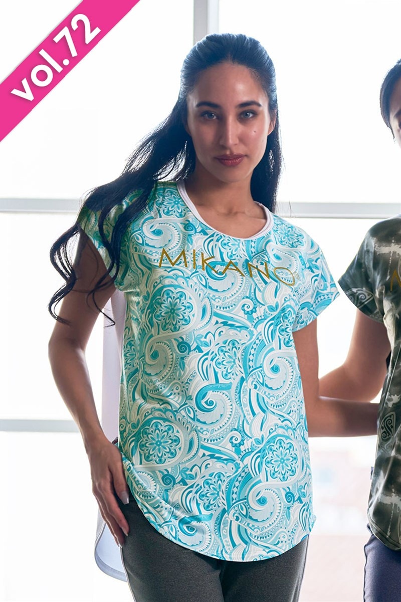 フィットネスウェア | エアリーTシャツ＊スパイラルブルー 【フリー